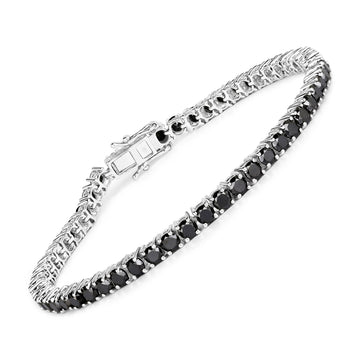 5.40 Carat Genuine Black Diamond .925 Sterling Silver Bracelet